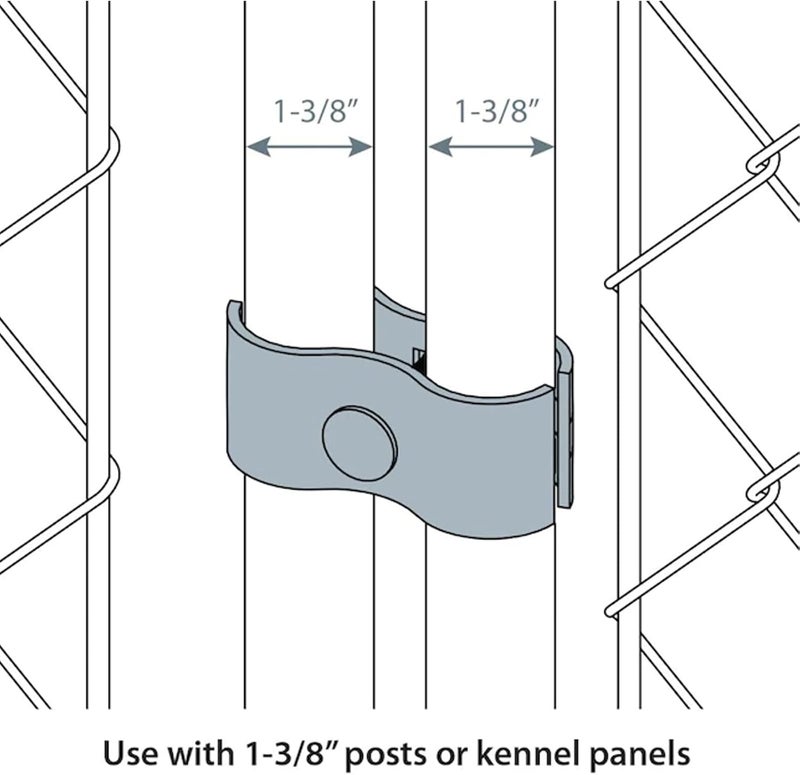 Hoqqf 10 Sets Dog Kennel Panel Clamps Chain Link Fence Clamps 1-3/8’’ Fence Parts Temporary Dog Kennel Clamps Chain Link Fence Parts Galvanized Fence Ties for Pipe Panel Frames - Image 2